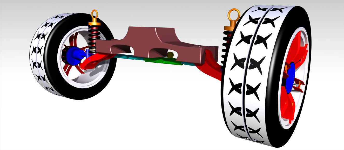 Front Axle Assembly Design 3D model_1