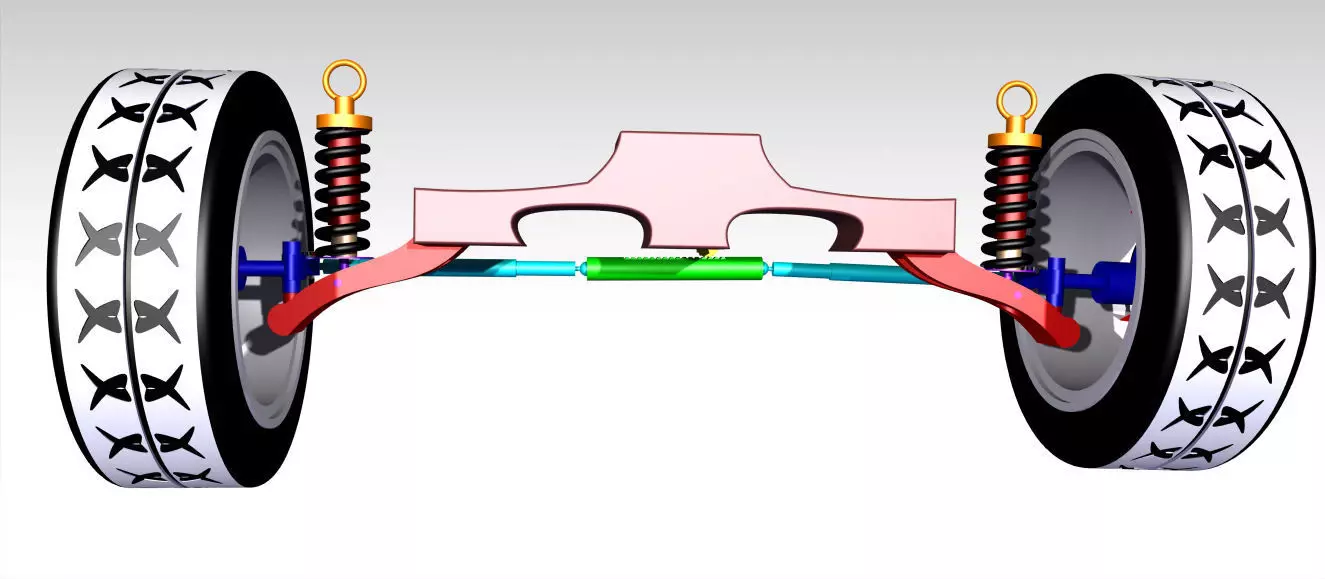 Front Axle Assembly Design 3D model_0