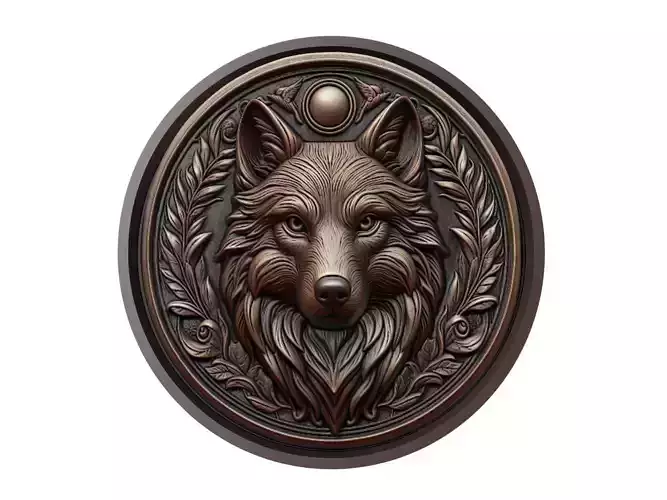 Wolf Animal Medallion