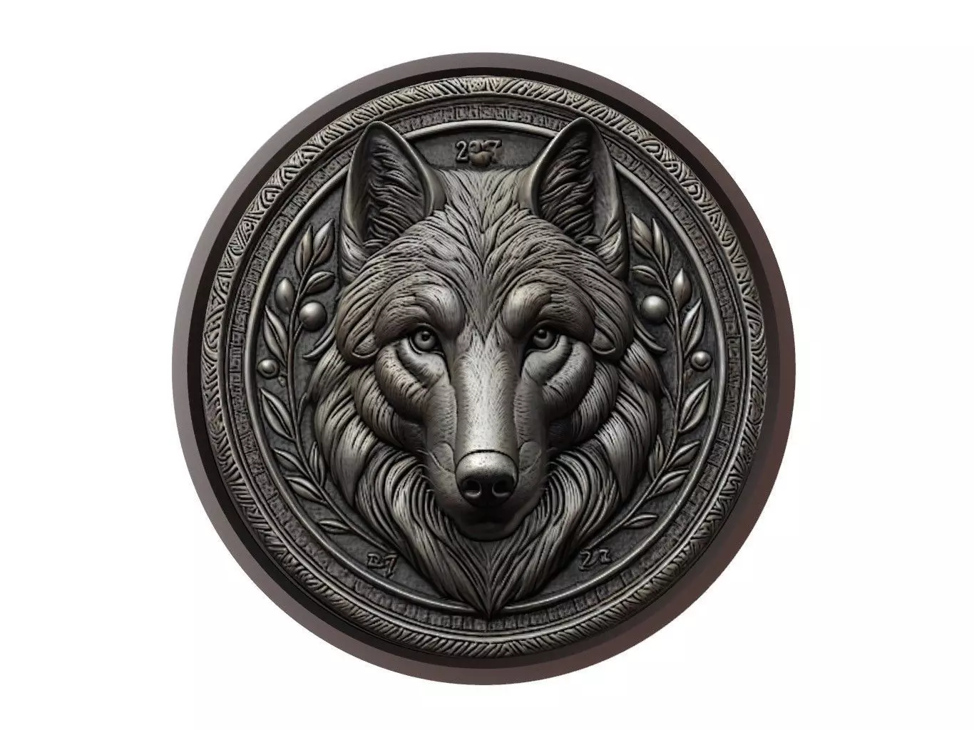 Wolf Animal Medallion 3D print model
