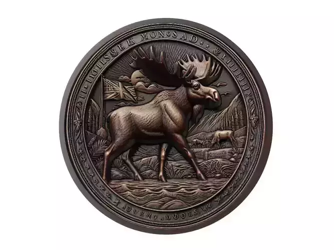Moose Animal Medallion