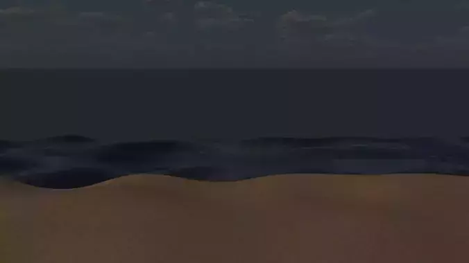 Beach At Six O Clock PM View