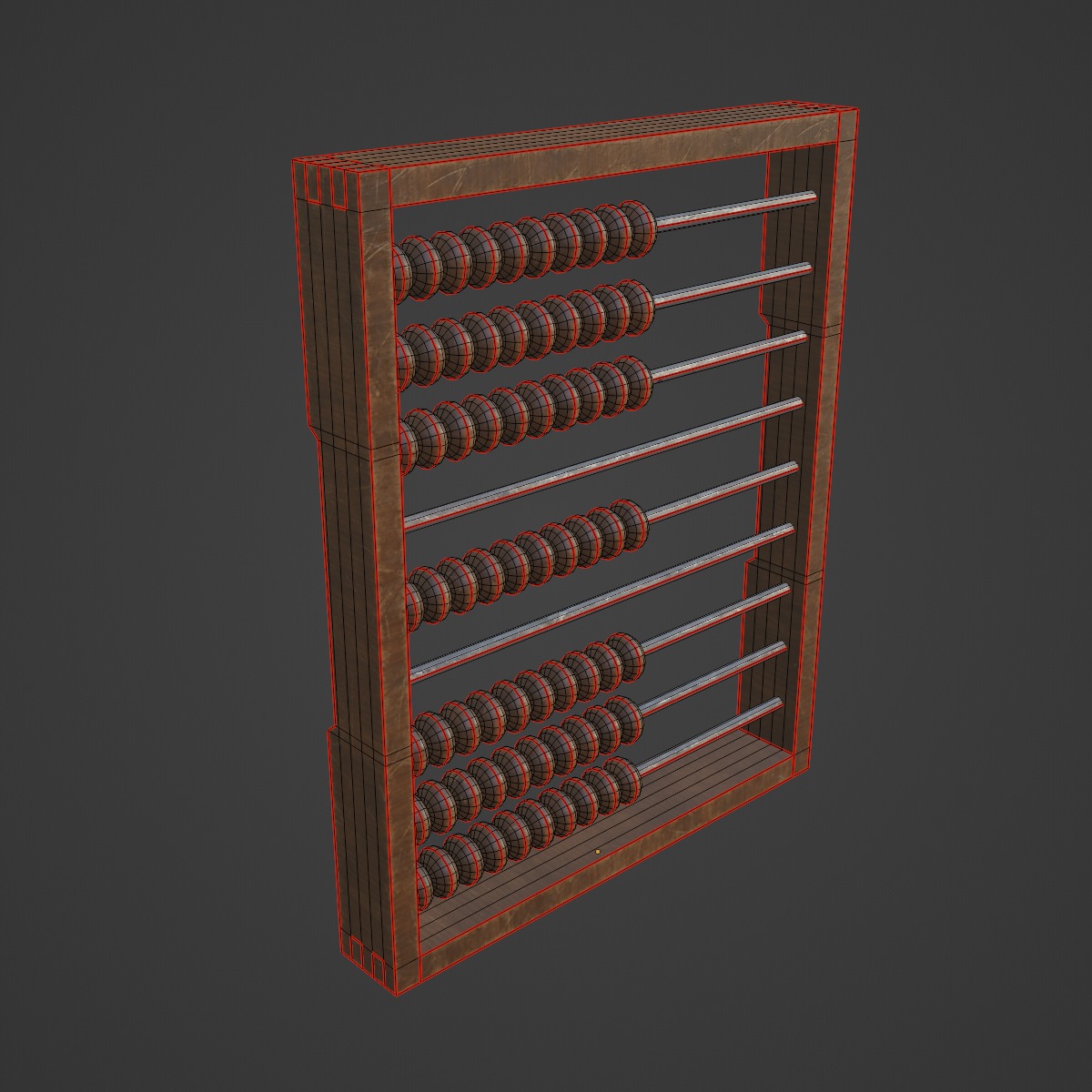 Classic Abacus 03 Low-poly 3D model_7
