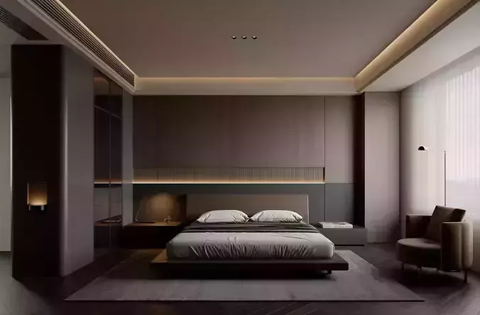 Bedroom interior scenes 3D model