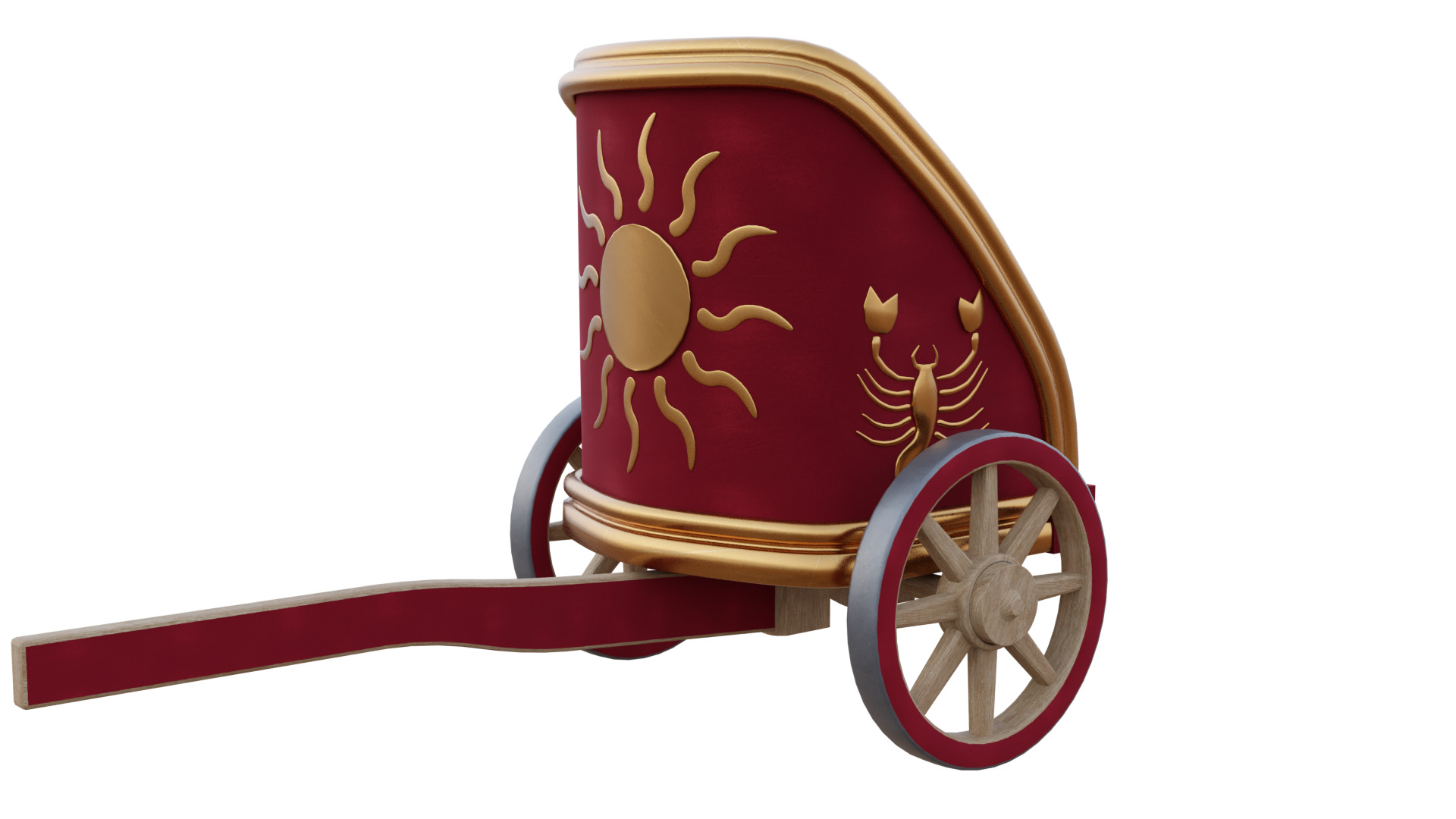 Fancy Chariot Low-poly 3D model_37
