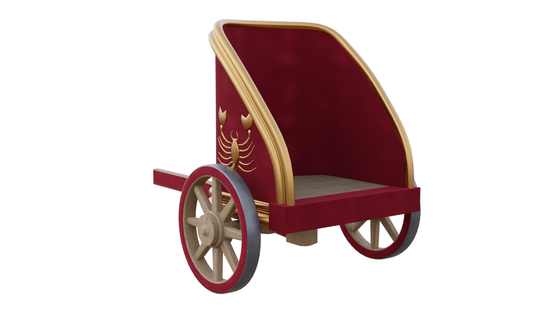 Fancy Chariot Low-poly 3D model_29