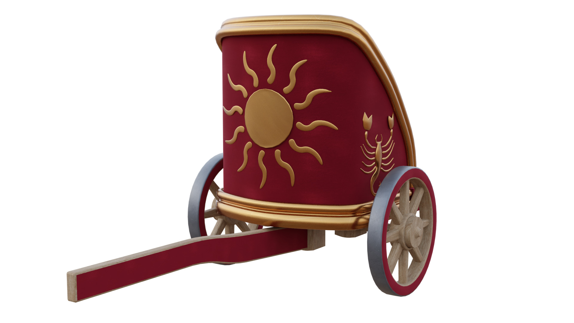 Fancy Chariot Low-poly 3D model_40
