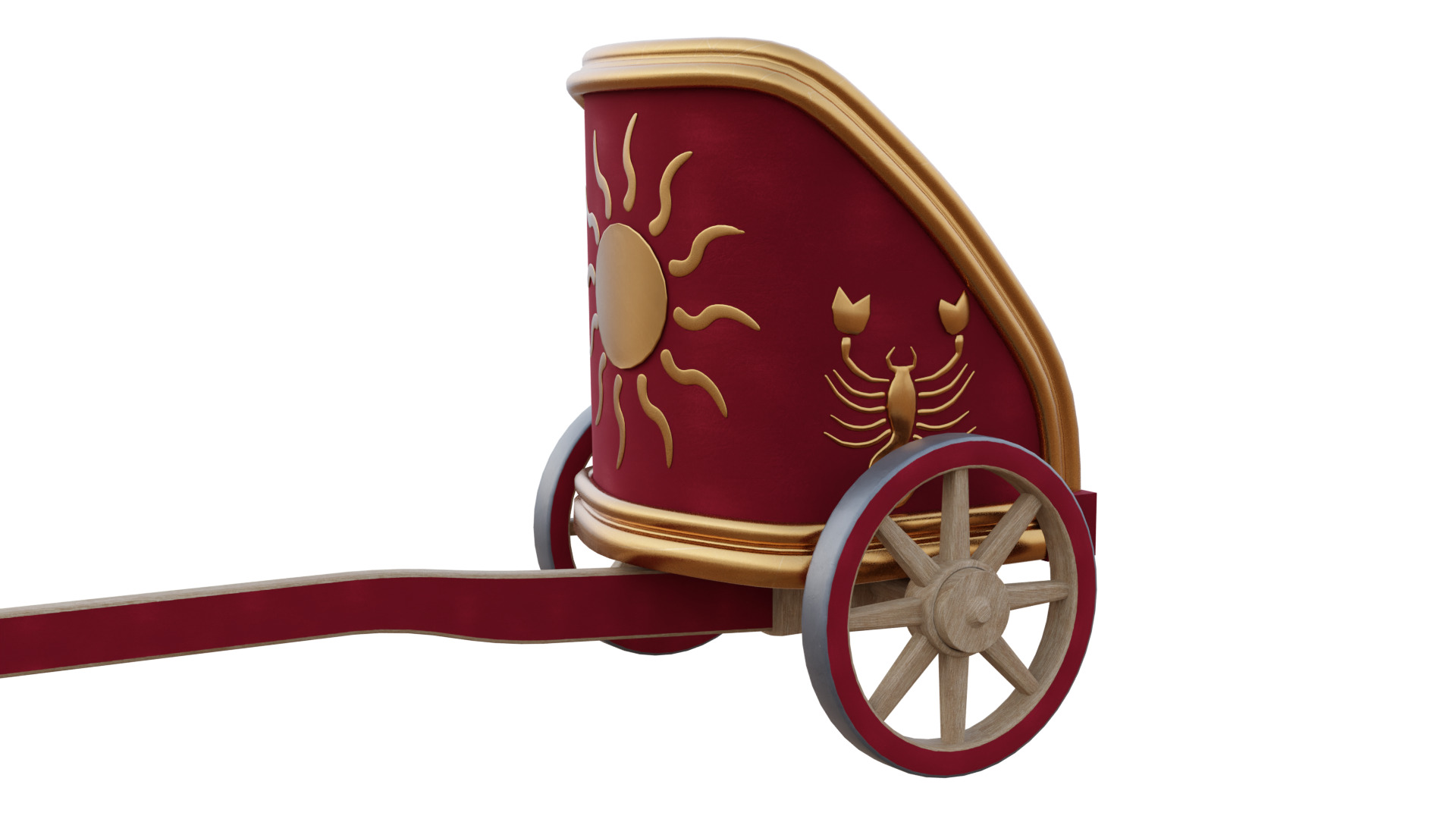 Fancy Chariot Low-poly 3D model_36