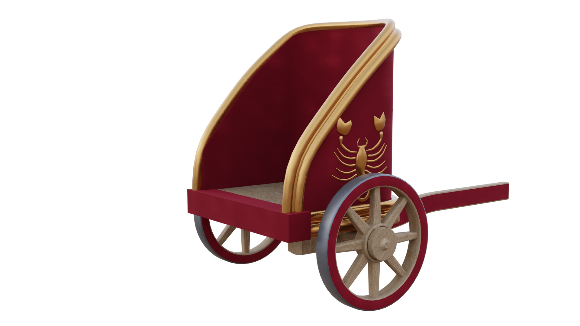 Fancy Chariot Low-poly 3D model_23