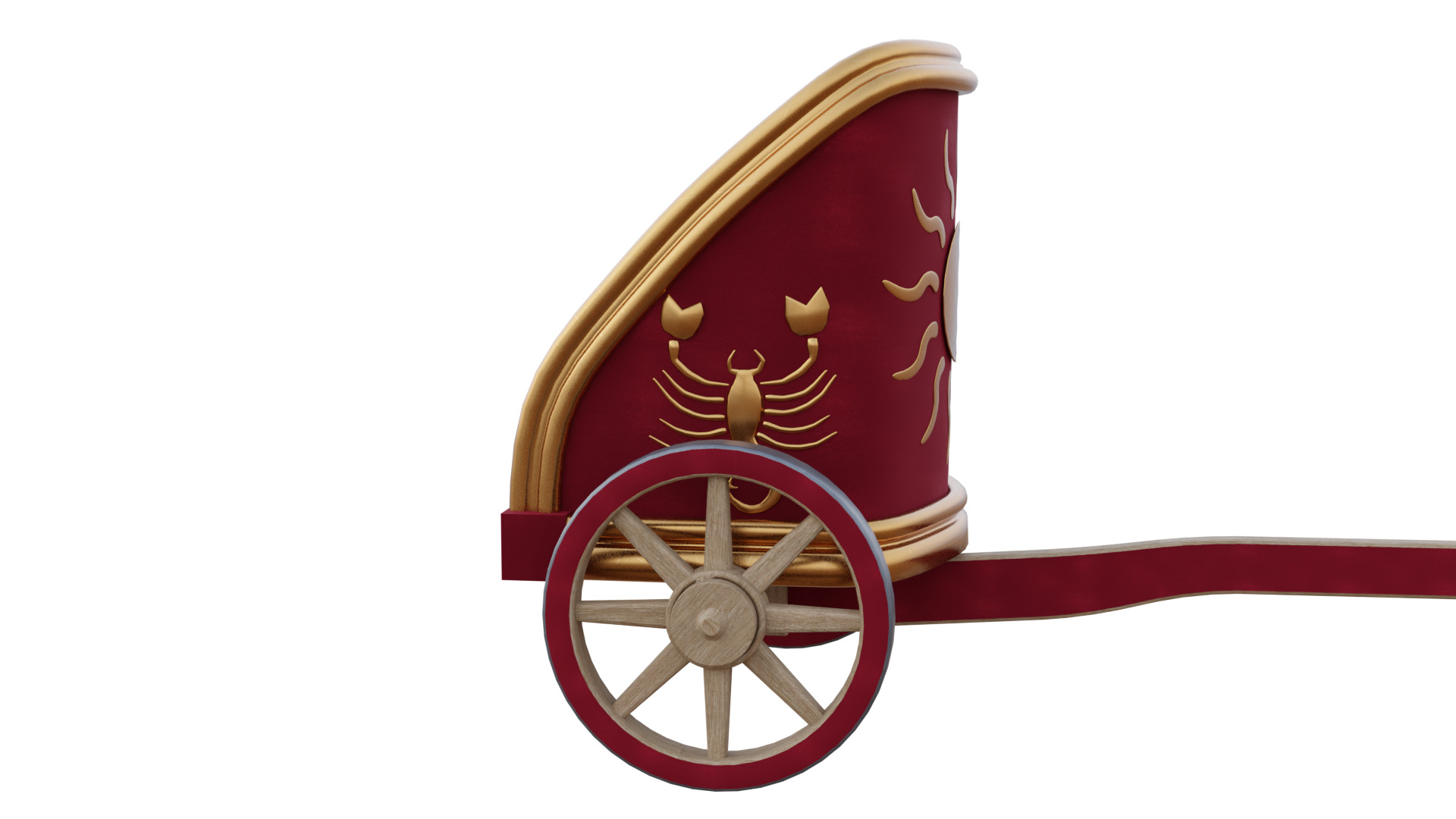Fancy Chariot Low-poly 3D model_20