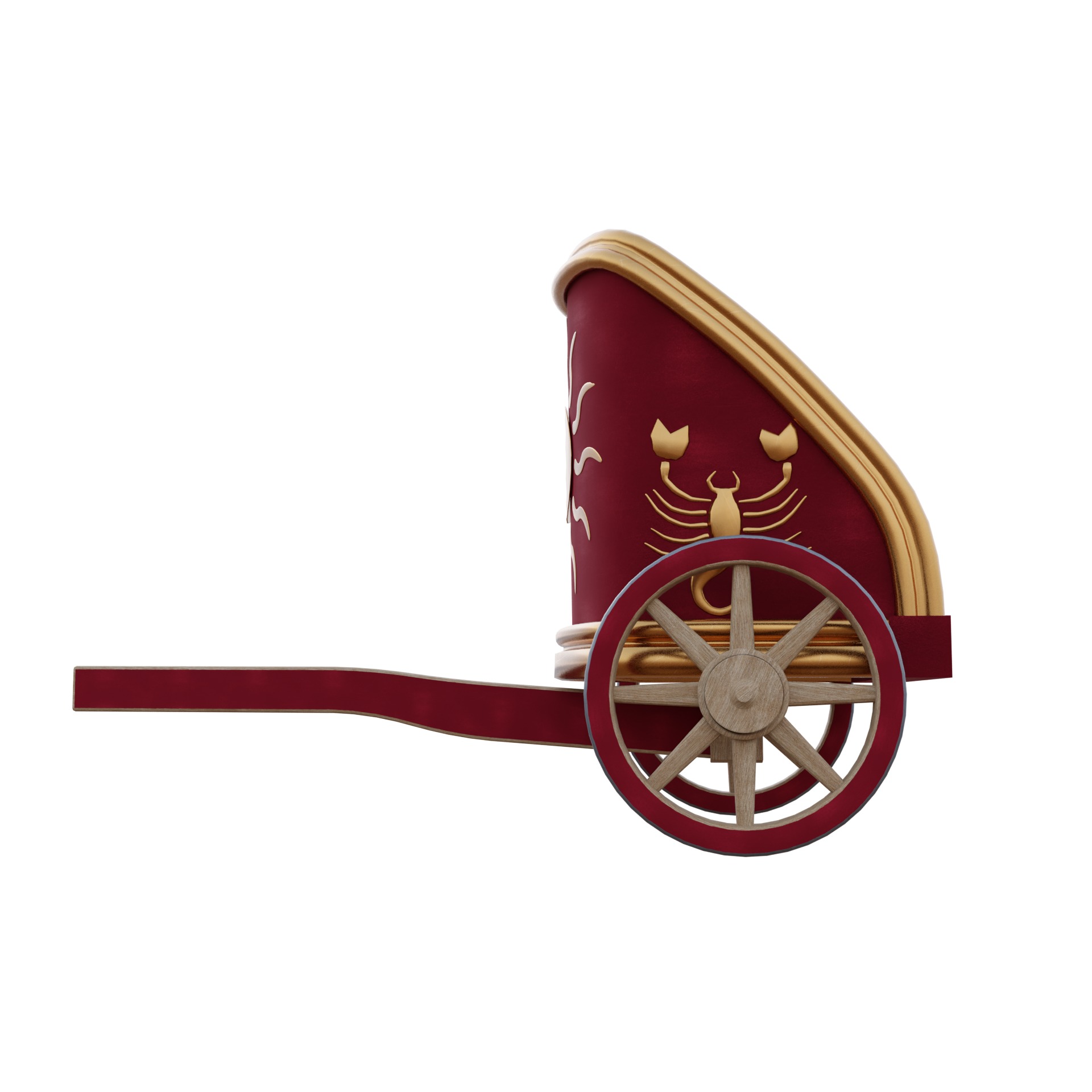 Fancy Chariot Low-poly 3D model_2