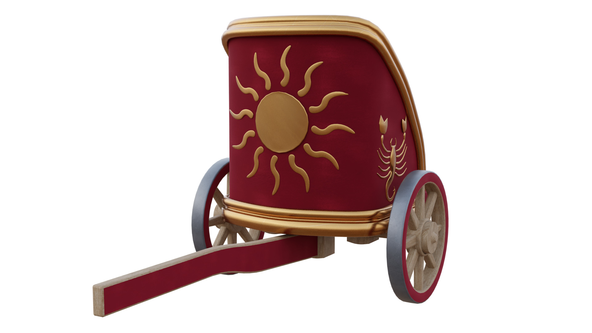 Fancy Chariot Low-poly 3D model_8