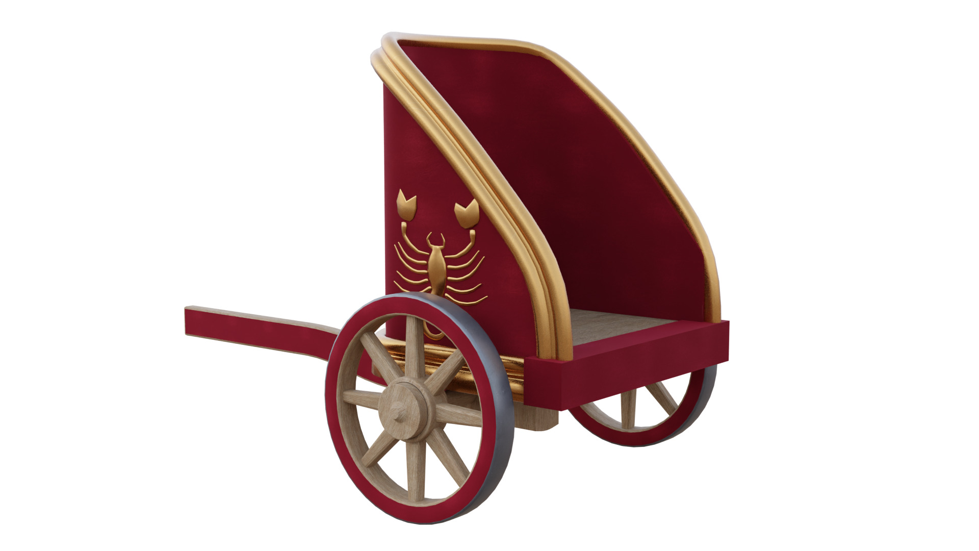 Fancy Chariot Low-poly 3D model_30