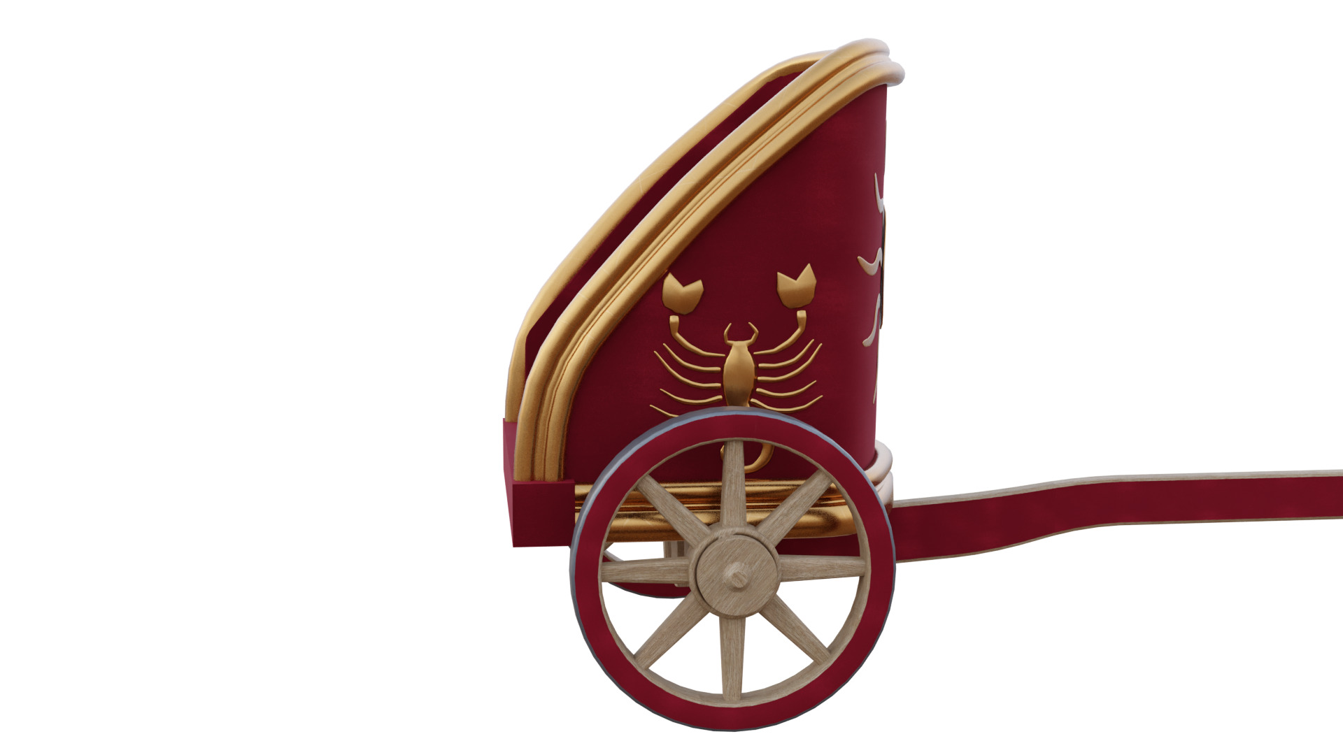 Fancy Chariot Low-poly 3D model_21