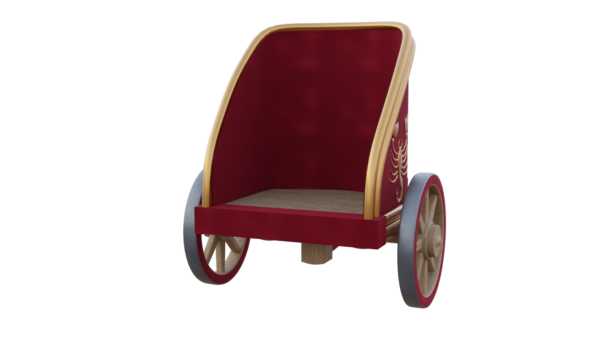 Fancy Chariot Low-poly 3D model_25