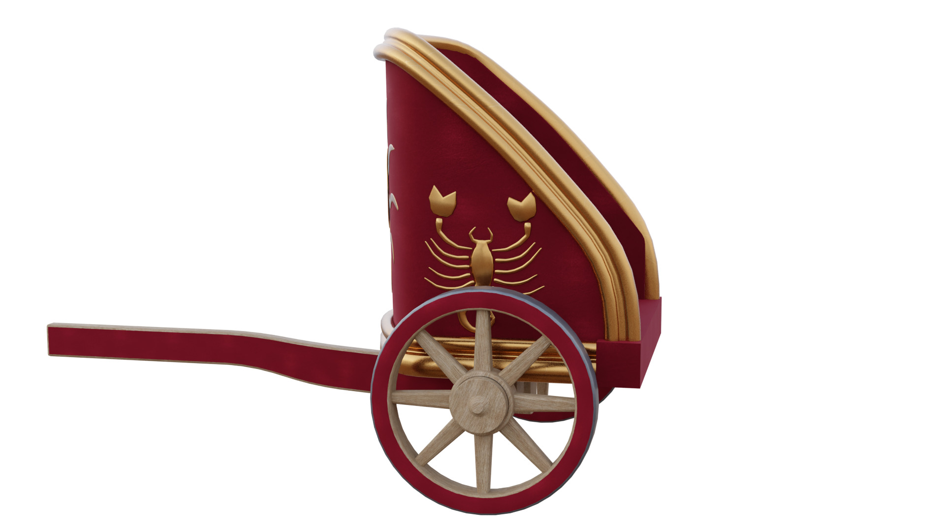 Fancy Chariot Low-poly 3D model_32