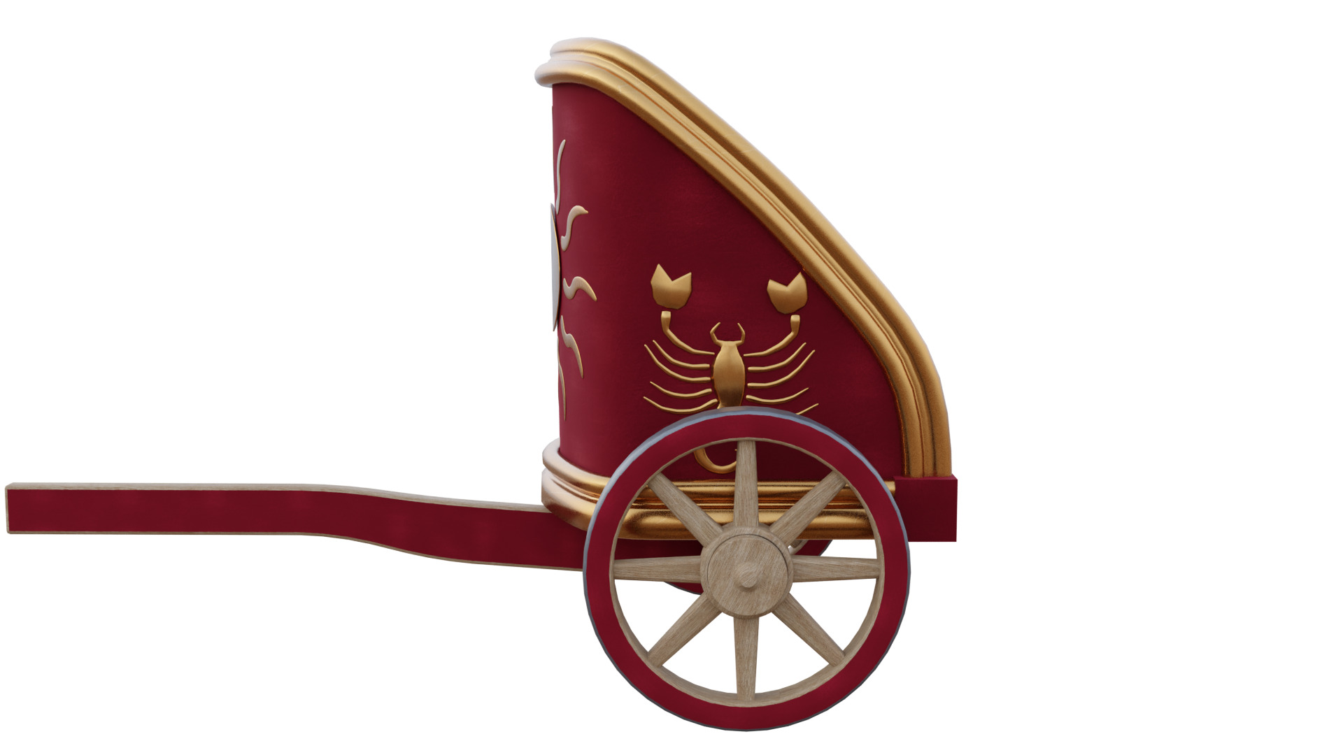 Fancy Chariot Low-poly 3D model_33