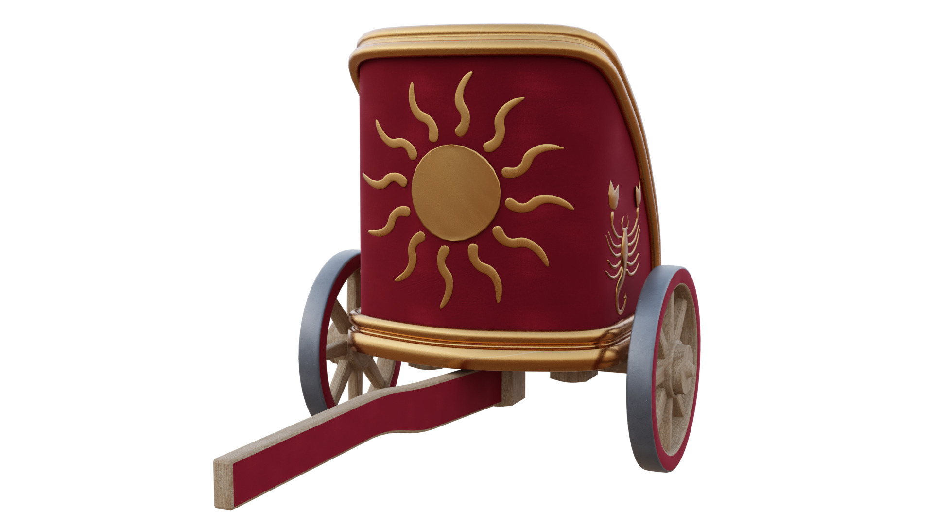 Fancy Chariot Low-poly 3D model_10