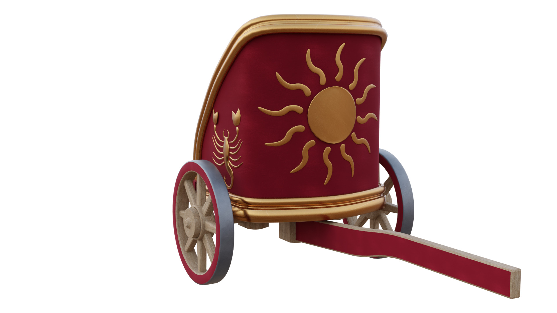 Fancy Chariot Low-poly 3D model_16