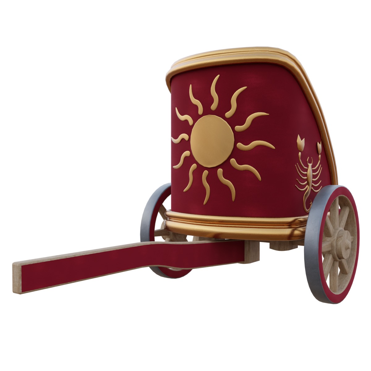 Fancy Chariot Low-poly 3D model_6