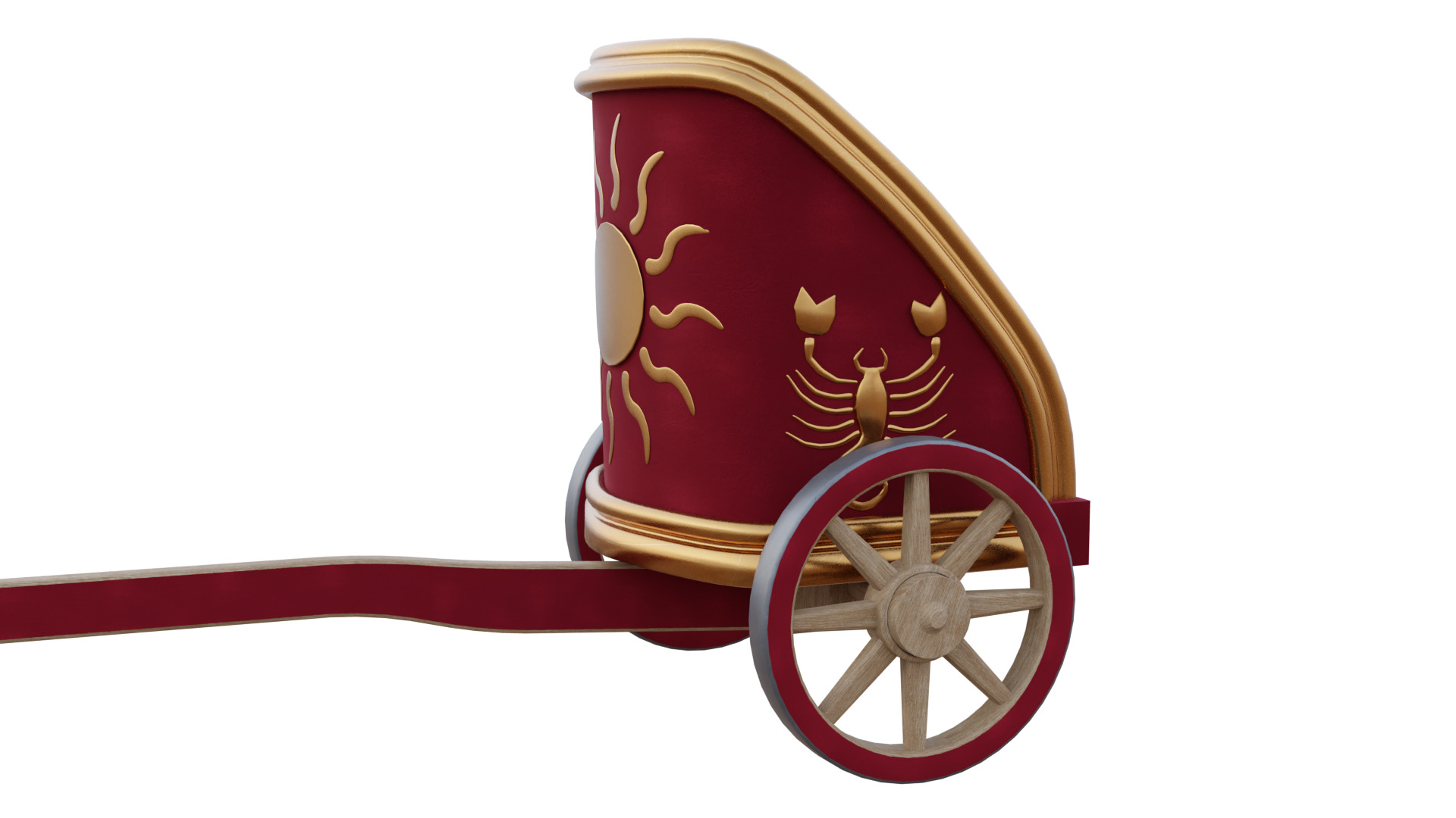 Fancy Chariot Low-poly 3D model_35