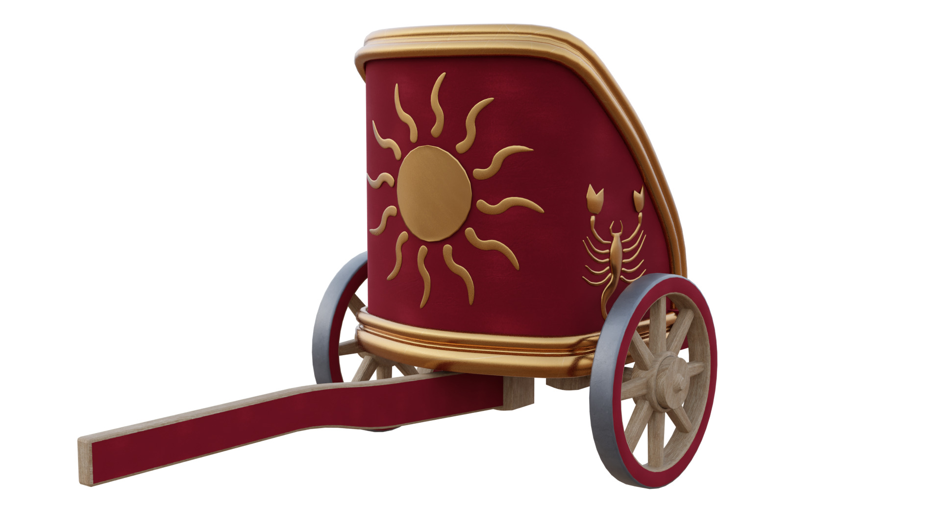 Fancy Chariot Low-poly 3D model_39