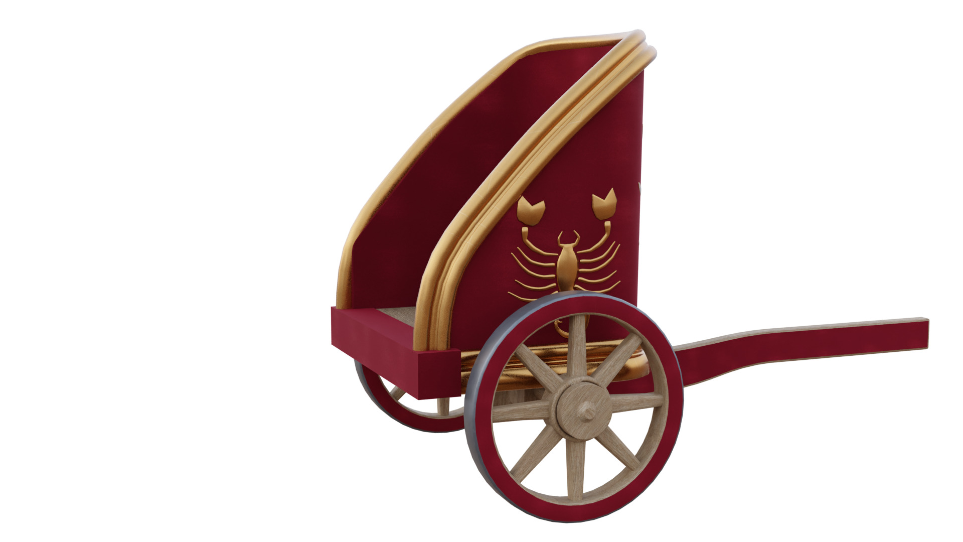 Fancy Chariot Low-poly 3D model_22