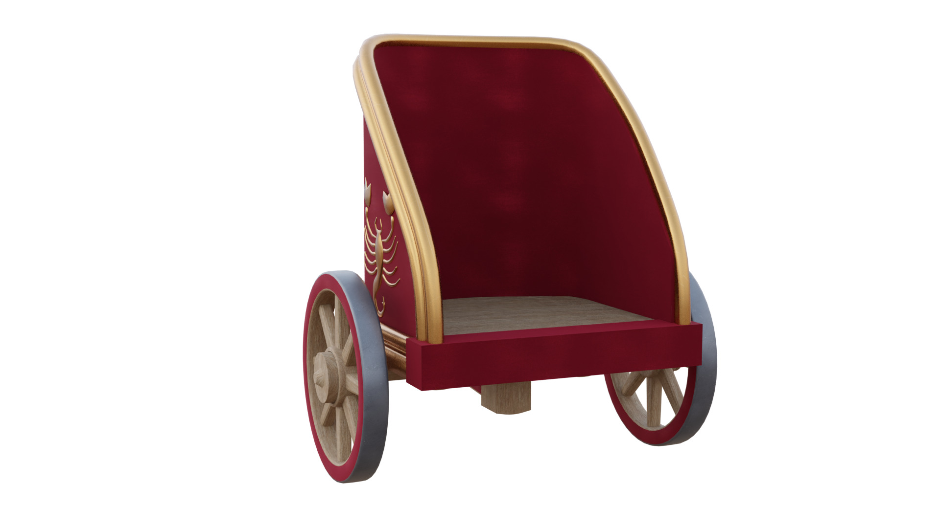 Fancy Chariot Low-poly 3D model_28