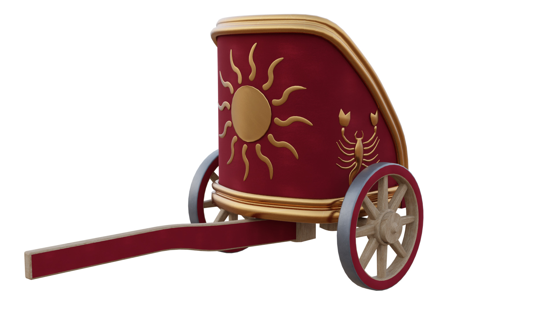 Fancy Chariot Low-poly 3D model_38