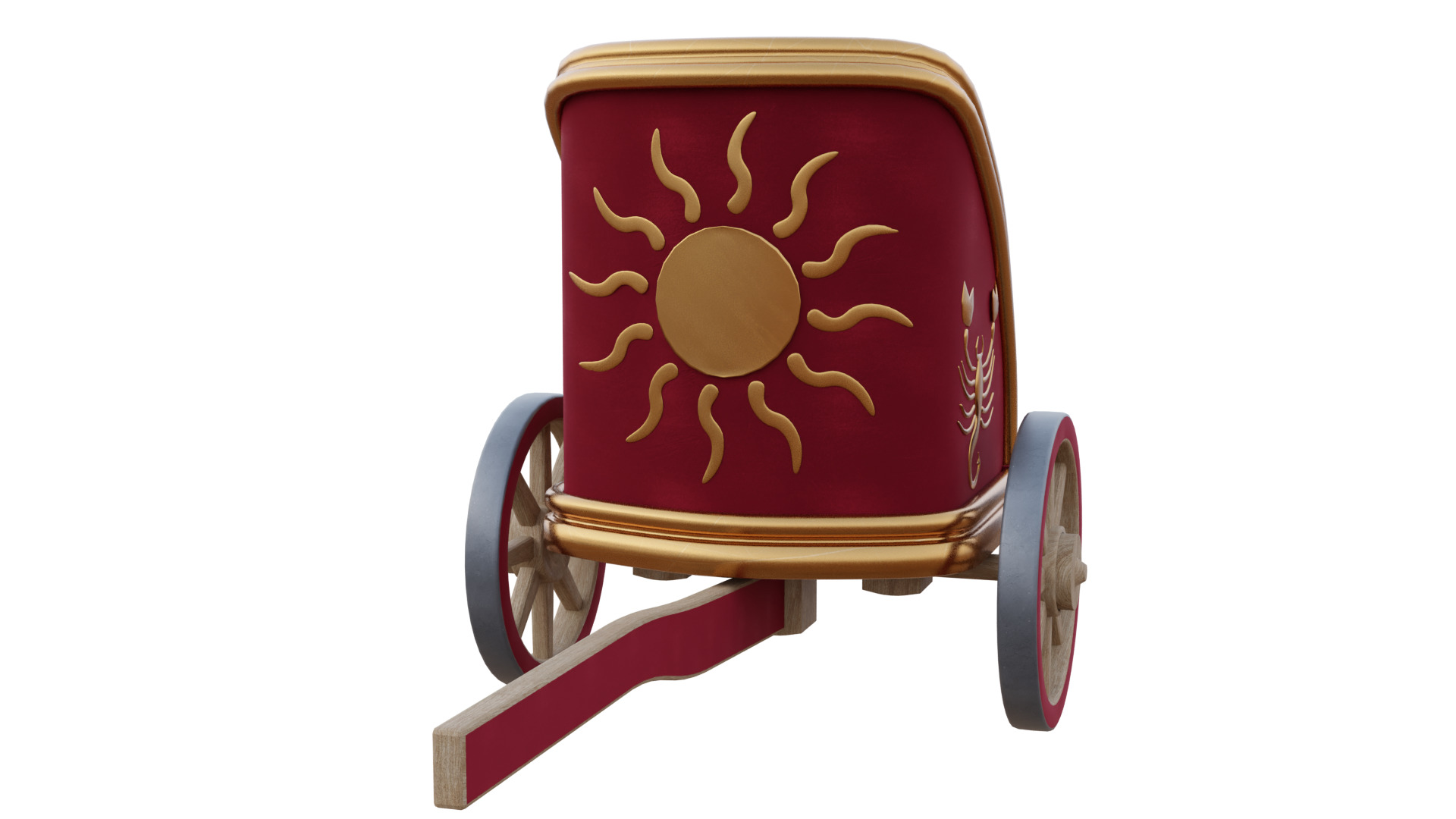 Fancy Chariot Low-poly 3D model_11