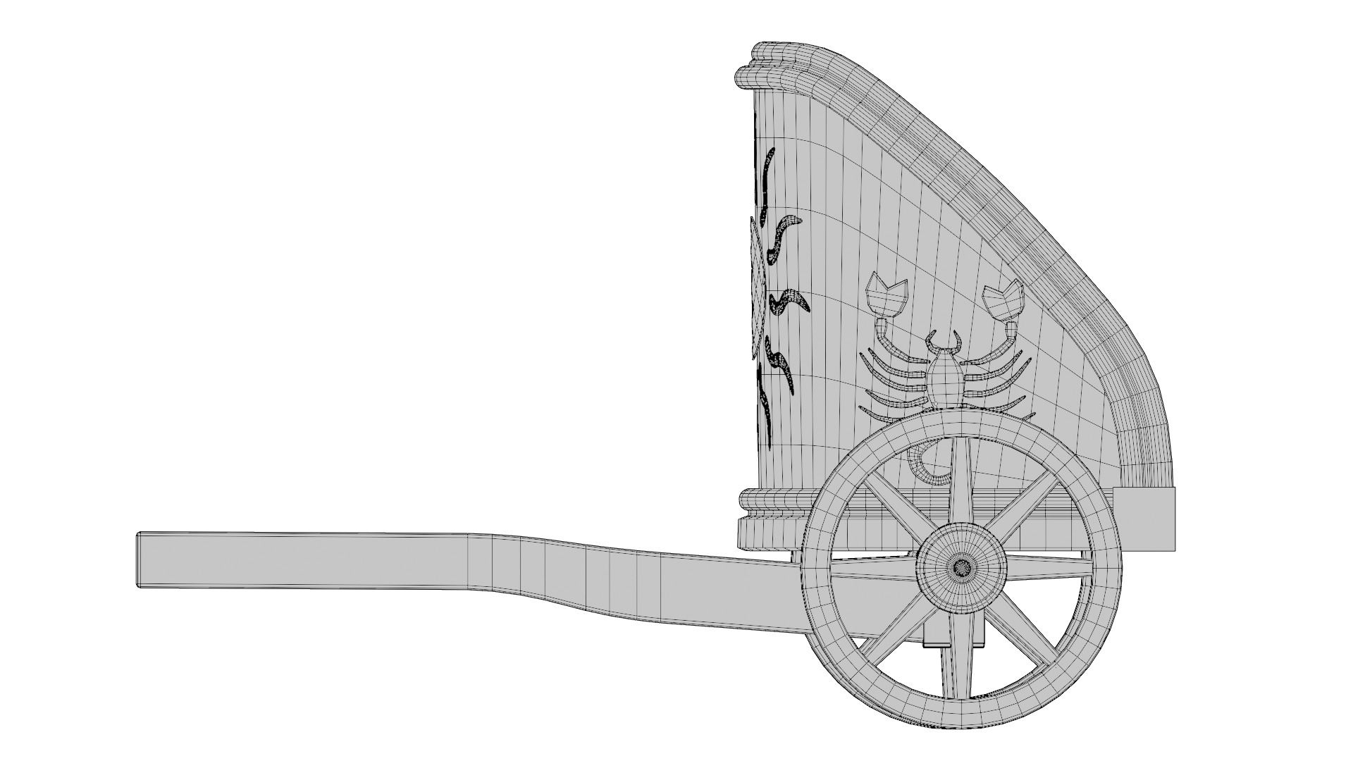 Fancy Chariot Low-poly 3D model_47