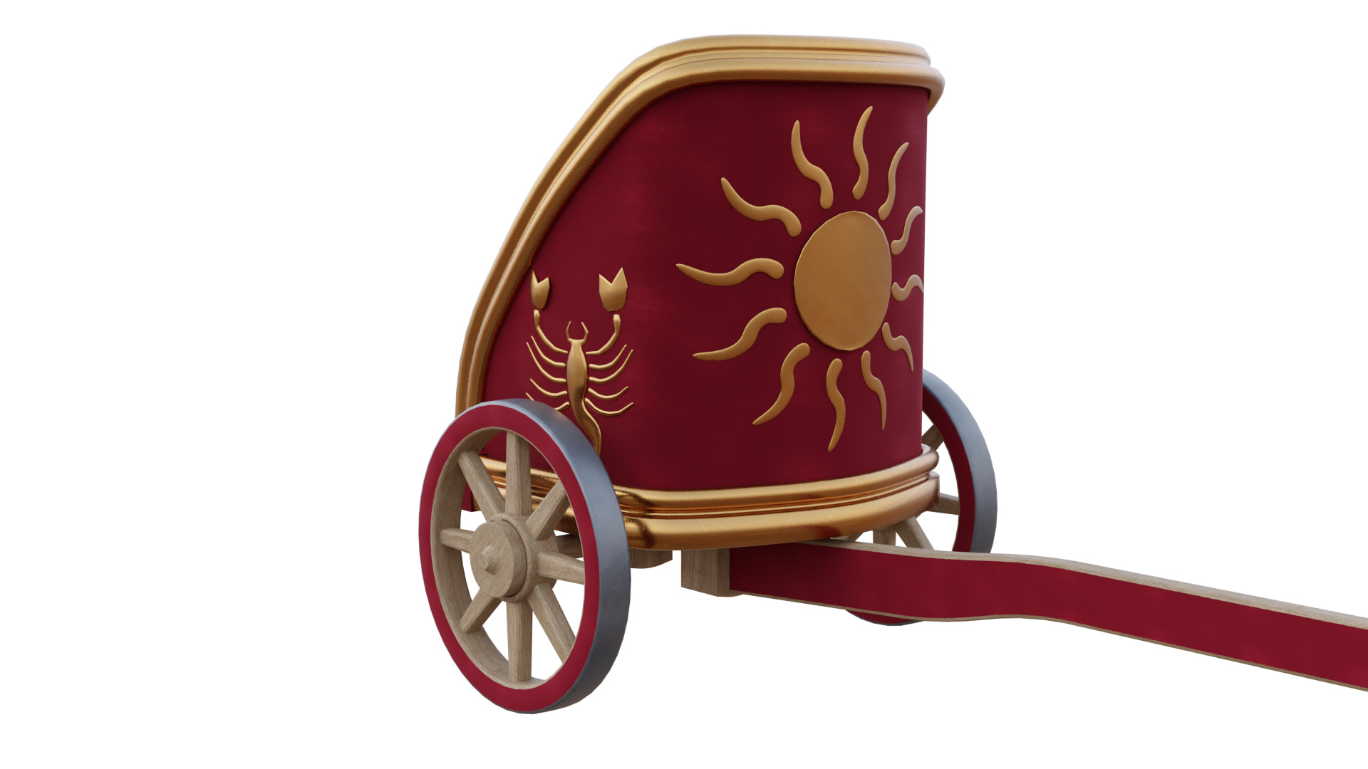 Fancy Chariot Low-poly 3D model_17
