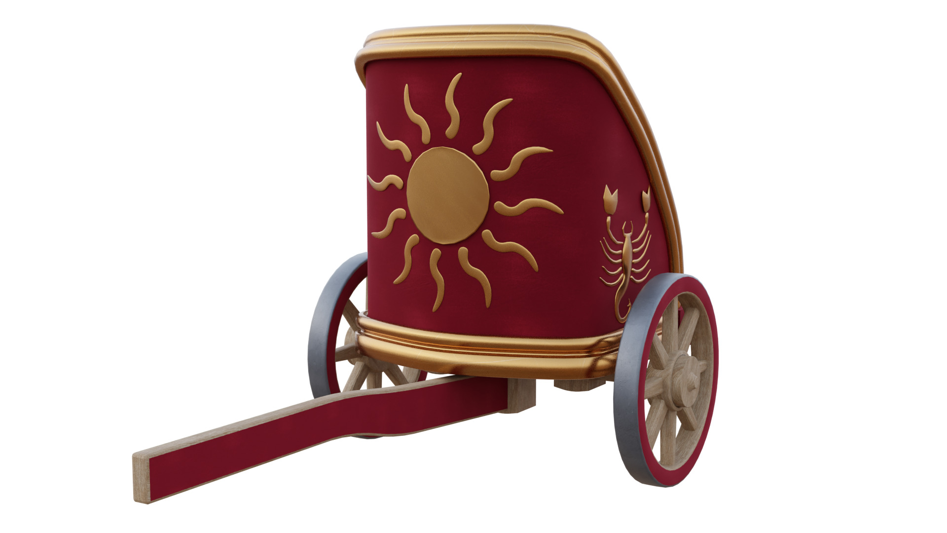Fancy Chariot Low-poly 3D model_41