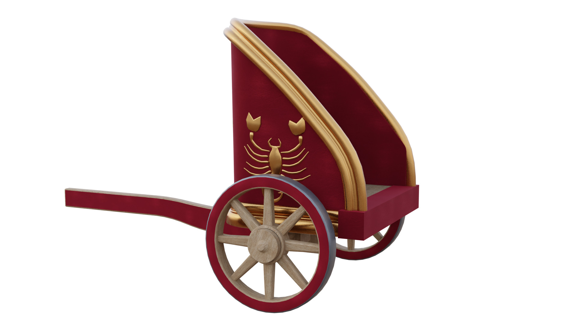Fancy Chariot Low-poly 3D model_31