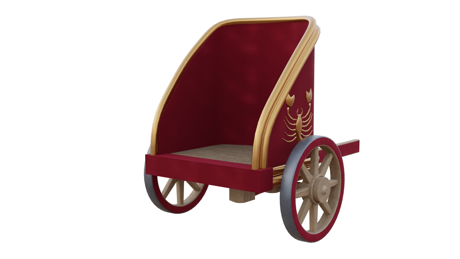 Fancy Chariot Low-poly 3D model_24
