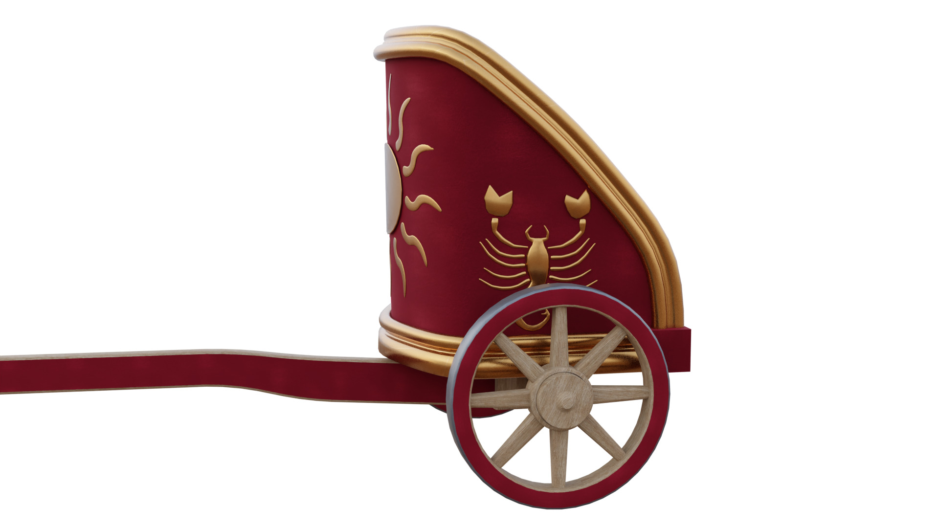 Fancy Chariot Low-poly 3D model_34