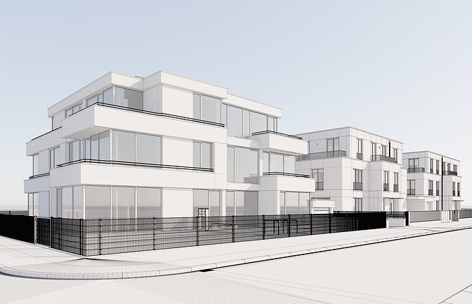 Modern City Villas 3D model 3