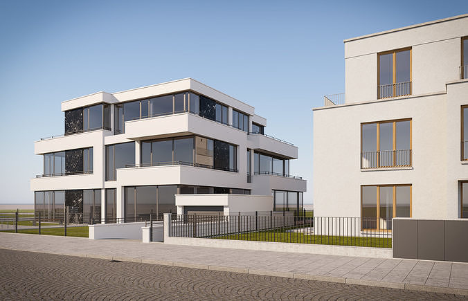 Modern City Villas 3D model 6