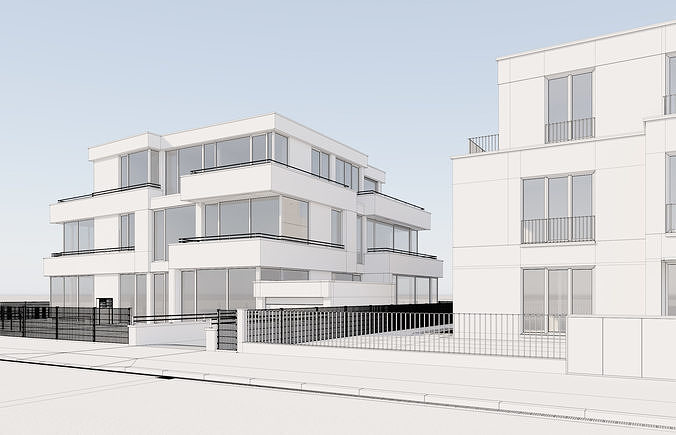 Modern City Villas 3D model 7