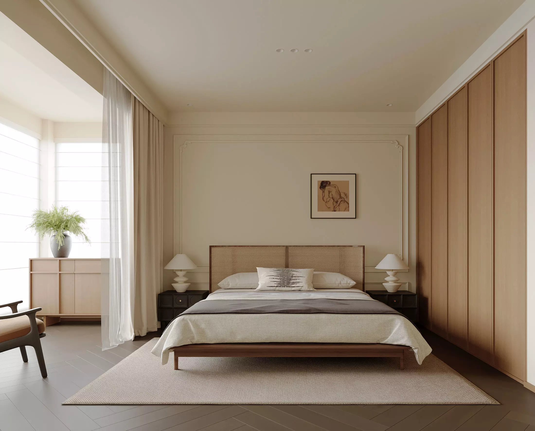 bedroom and bathroom 3D model_0