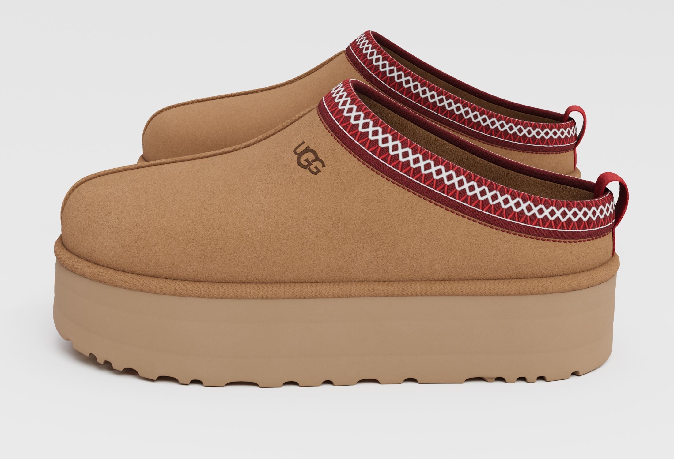 Slippers Ugg tasman platform Low-poly 3D model_6