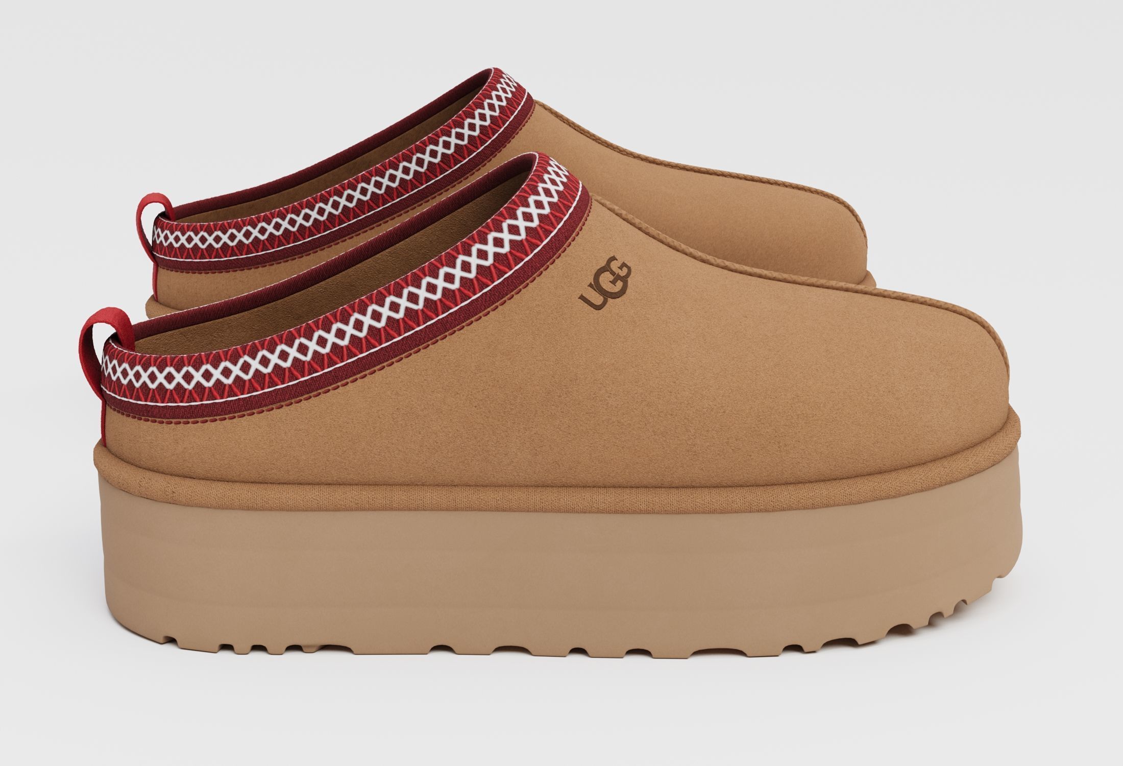 Slippers Ugg tasman platform Low-poly 3D model_2