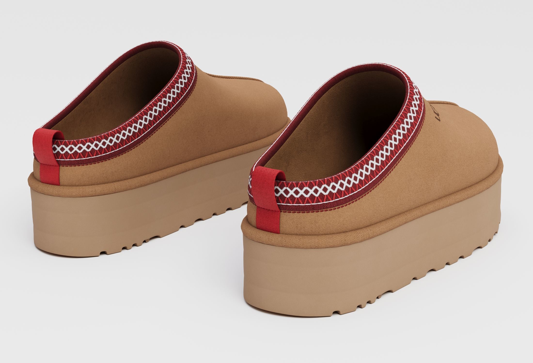 Slippers Ugg tasman platform Low-poly 3D model_3