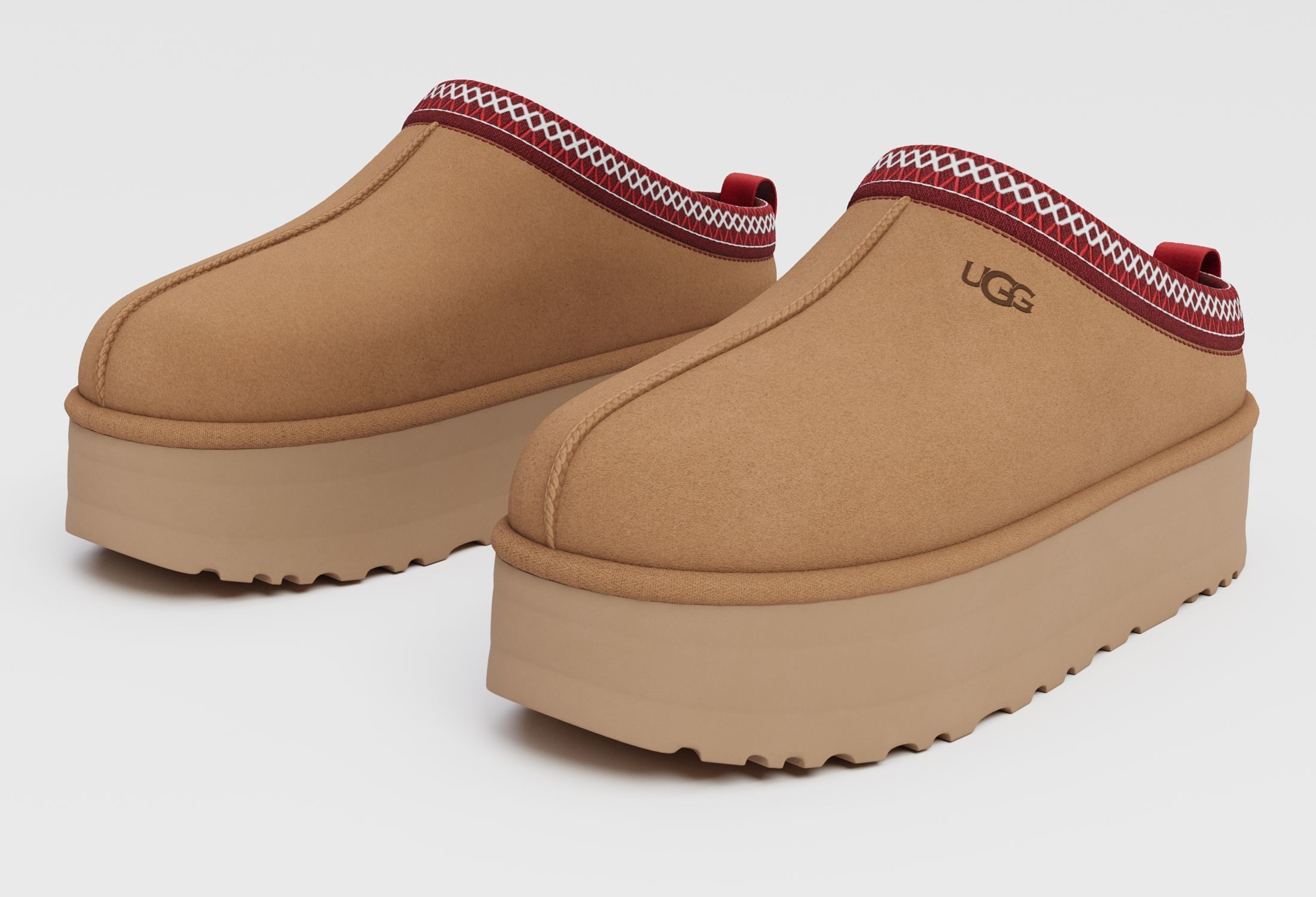 Slippers Ugg tasman platform Low-poly 3D model_7