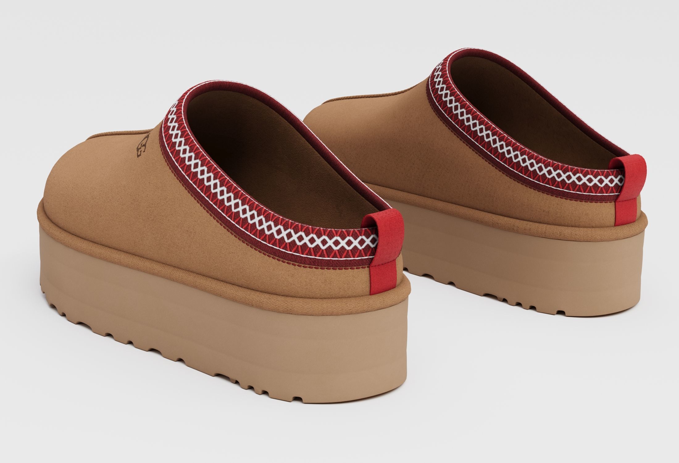 Slippers Ugg tasman platform Low-poly 3D model_5