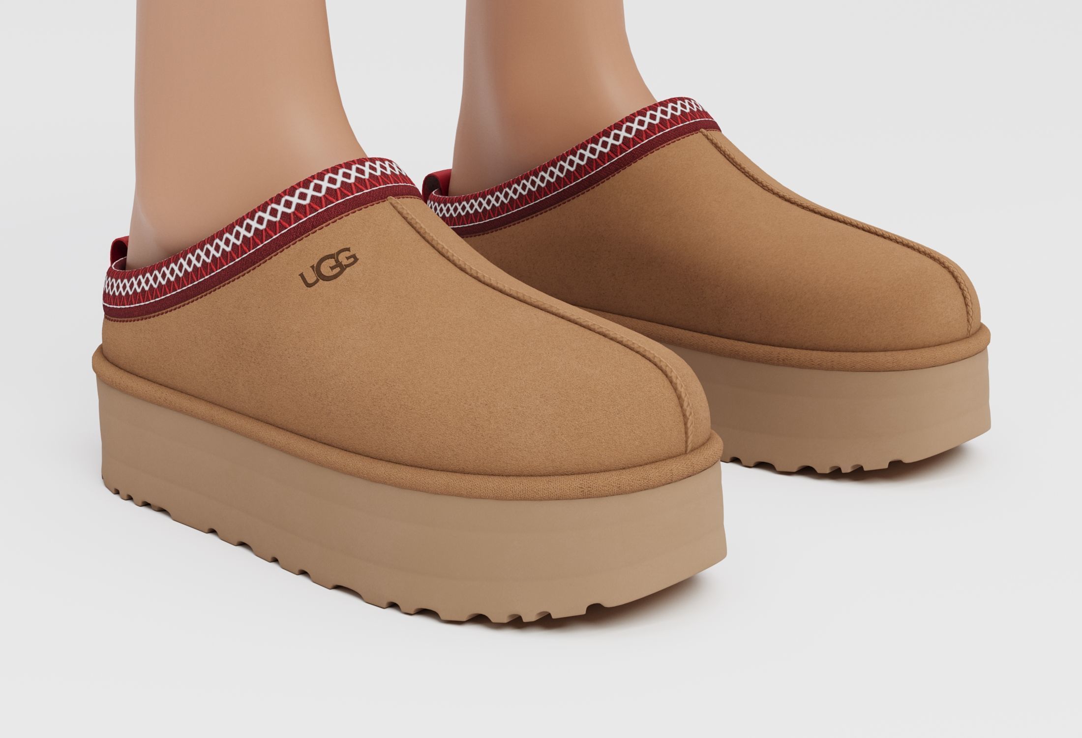 Slippers Ugg tasman platform Low-poly 3D model_1