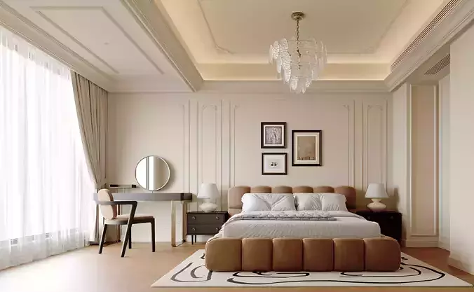 two bedroom interior scenes