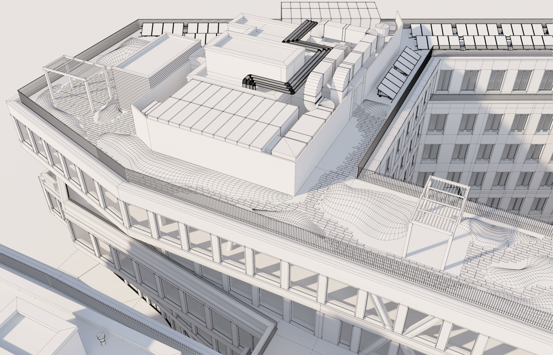 Modern Office Building 3D model_9