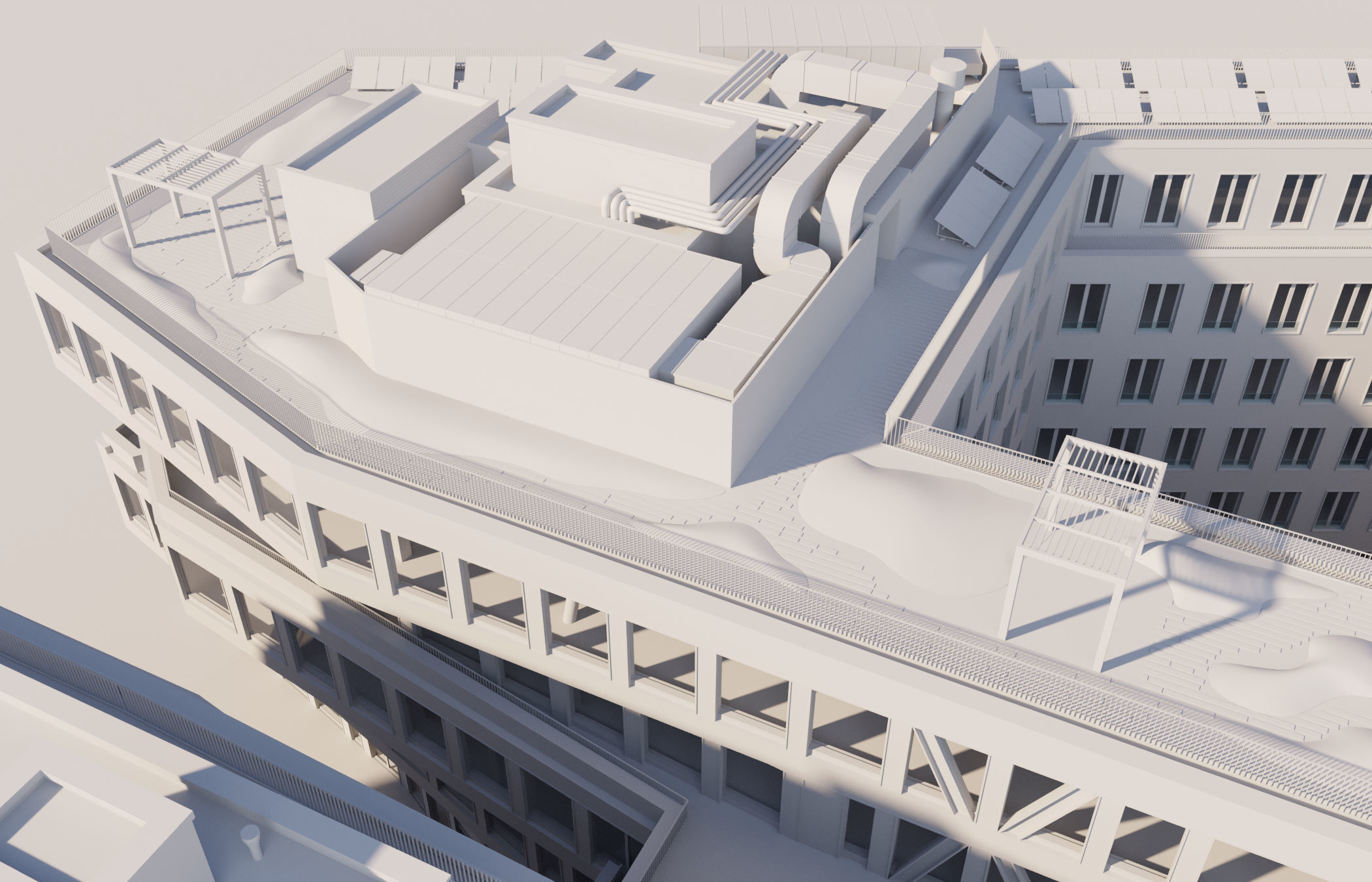 Modern Office Building 3D model_8