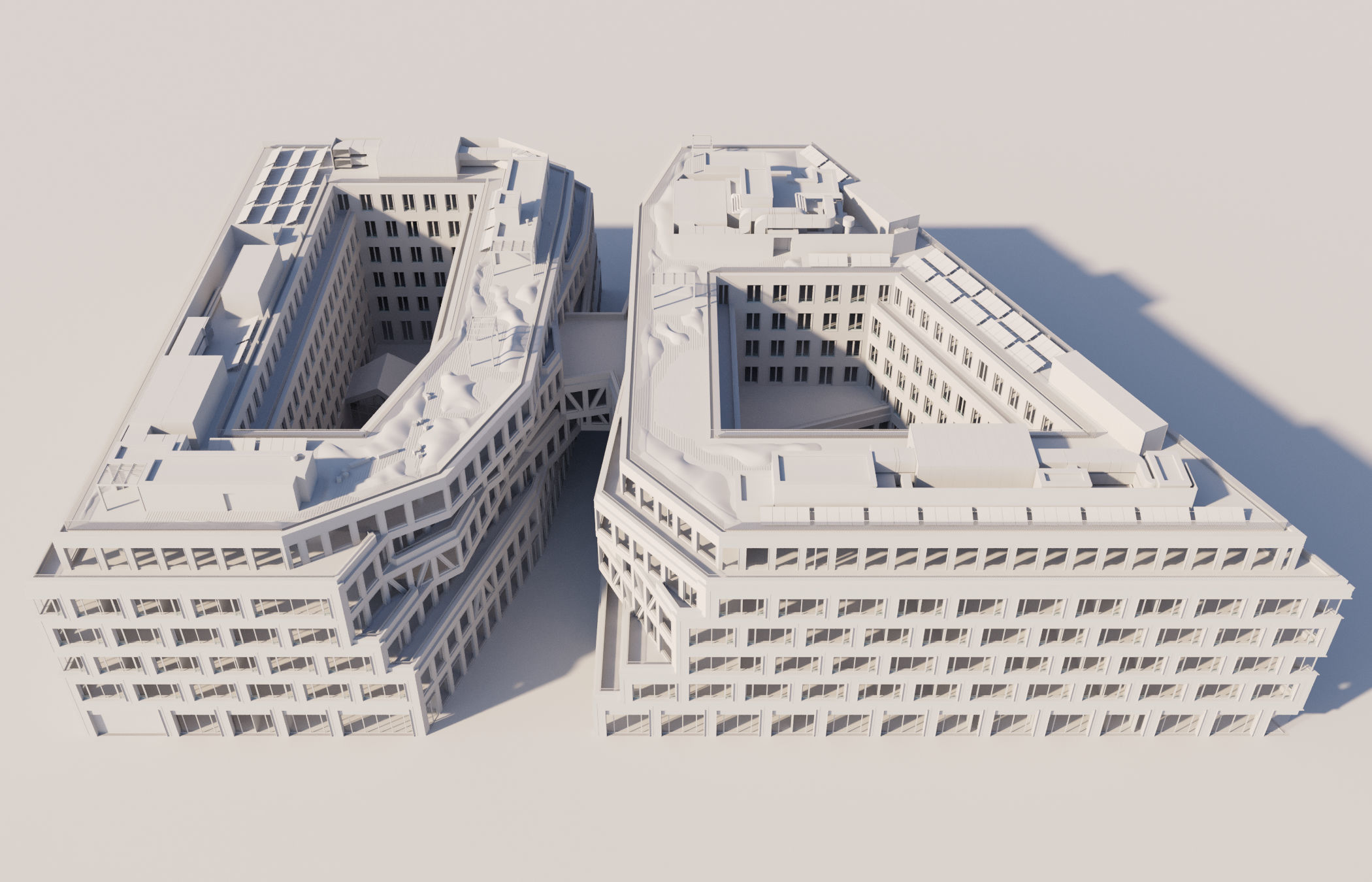Modern Office Building 3D model_2